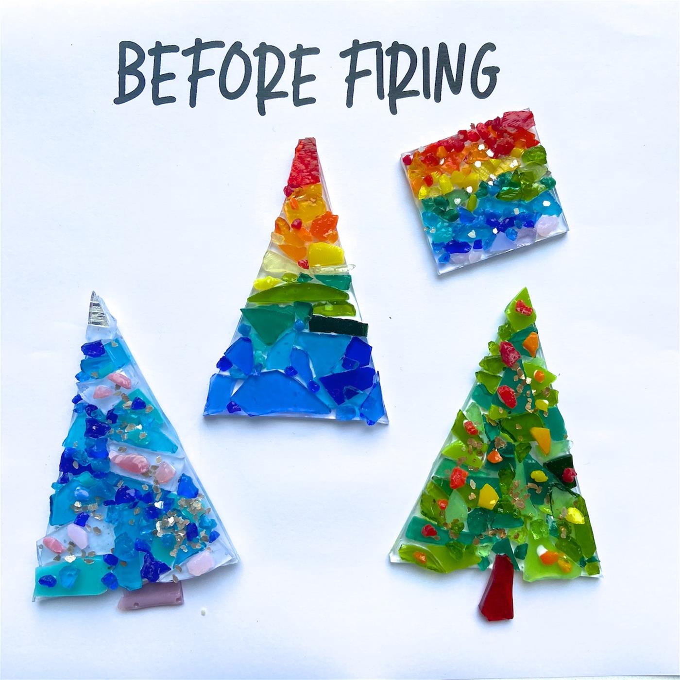 Make at home fused glass MINI CHRISTMAS TREE X 11 kit
