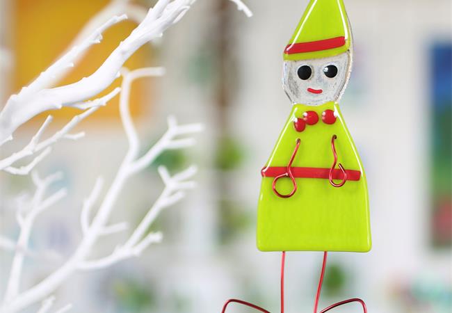 molten wonky fused glass decorations