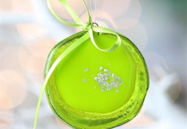 molten wonky fused glass decorations