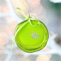 Christmas decoration red hanging bauble with ribbon 