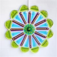 handmade fused glass mandala 
