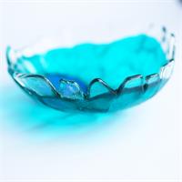 Fun fused glass fraggley bowl 