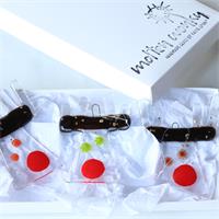 fused glass hanging Rudolf reindeer hanging decoration 