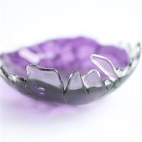 Fun purple fused glass fraggley bowl 
