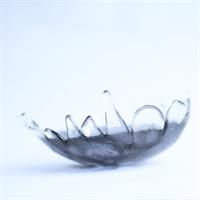Fun fraggley grey fused glass bowl 