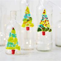 mini Christmas tree green and red make at home glass fusing kit