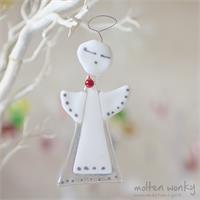 Handmade fused glass angel