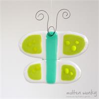 Funky fused glass butterfly to flutter around your house