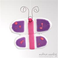 Funky fused glass butterfly to flutter around your house