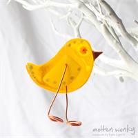 fused glass Chick hanging decoration
