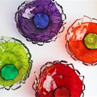 fused glass art bowl
