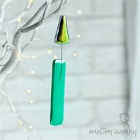 colourful glass candle from molten wonky
