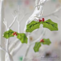 fused glass holly