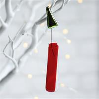 RED FUSED GLASS CANDLE