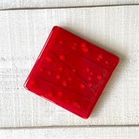 jazzy fused glass orange coaster
