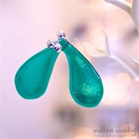 Mistletoe fused glass Christmas decoration with silver jingle bell berries