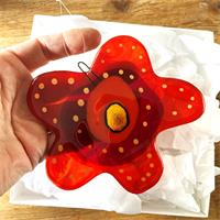 orange fused glass bloom hanging decoration