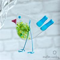 Fused Glass Bird Hanging Decoration