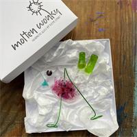 Fused Glass Bird Hanging Decoration