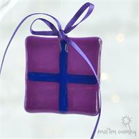 purple fused glass gift decoration 