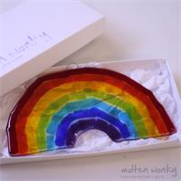 handmade fused glass rainbow 