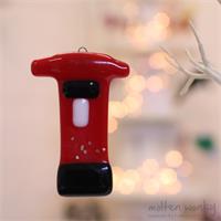 red glass post box