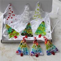set of nine fused glass trees make at home kit