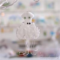 Fused glass Sheep hanging decoration by molten wonky