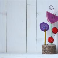 handmade glass flower sculpture