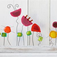 wonkyland 381 fused glass flower sculpture 