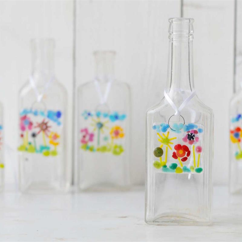 small square decoration bunting fused glass kit