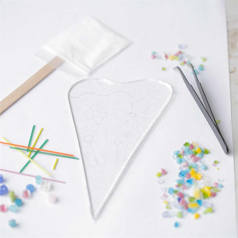 long heart flower garden make at home glass fusing kit 