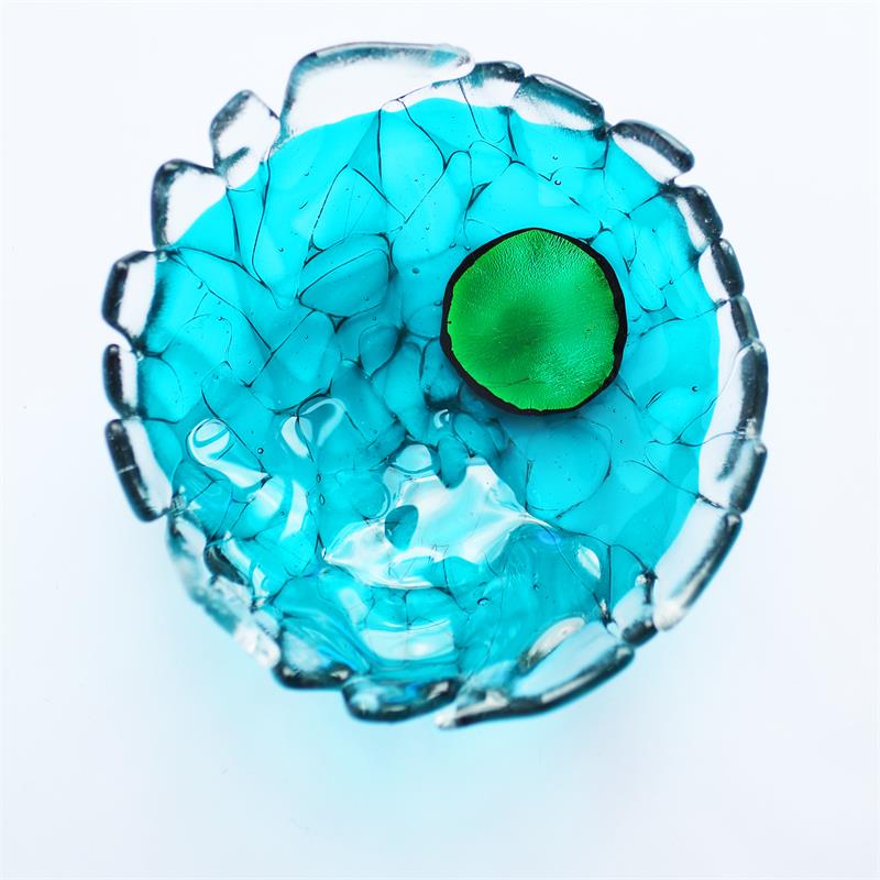 Fun fused glass fraggley bowl 