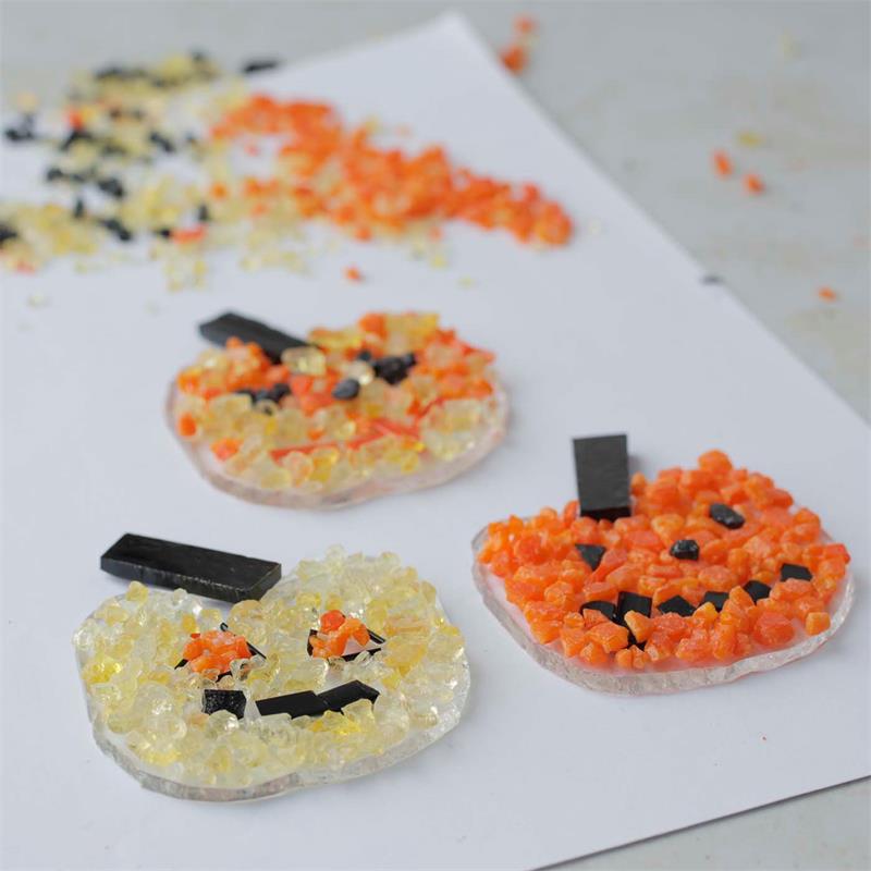 make at home glass halloween pumpkin craft kit 