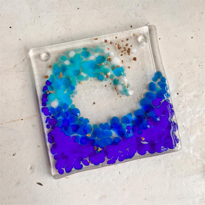 make at home glass fusing coaster and picture kit