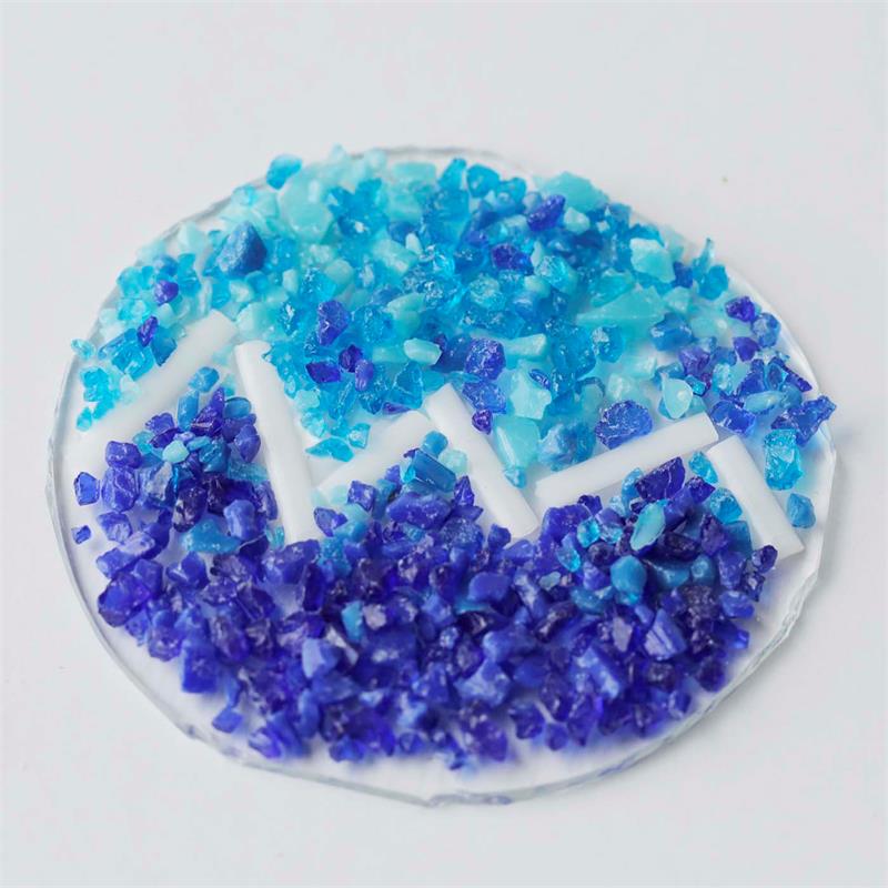 make at home fused glass blue bauble kit