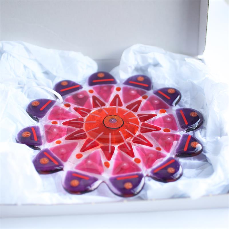 fused glass mandala by molten wonky 