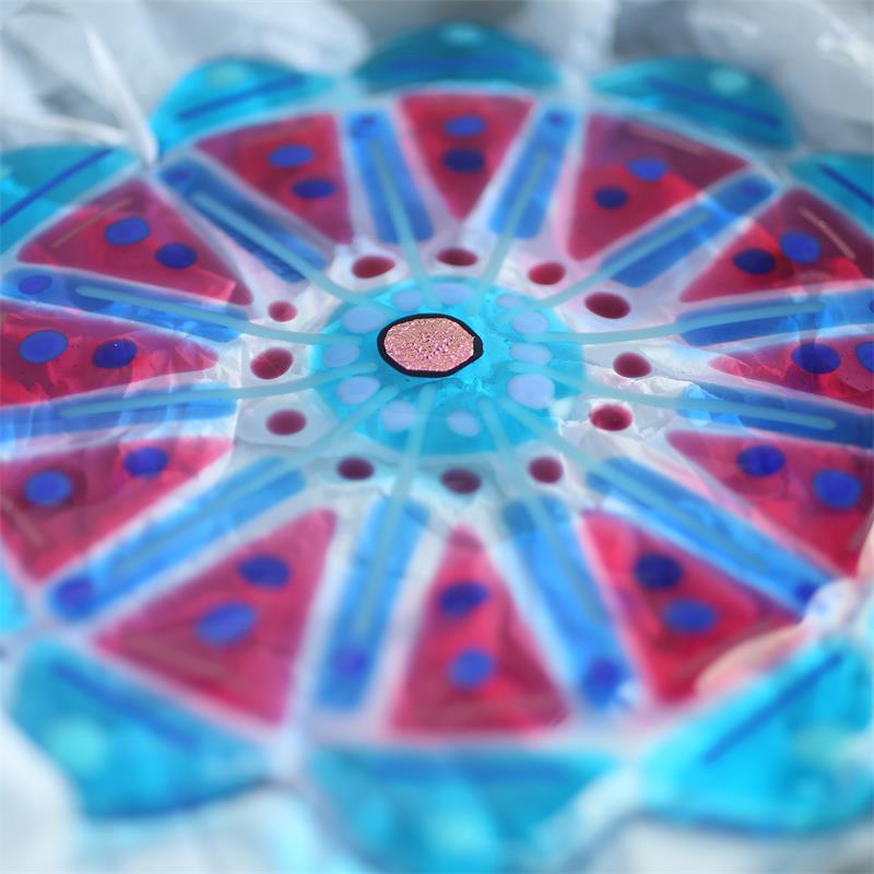 handmade fused glass mandala 