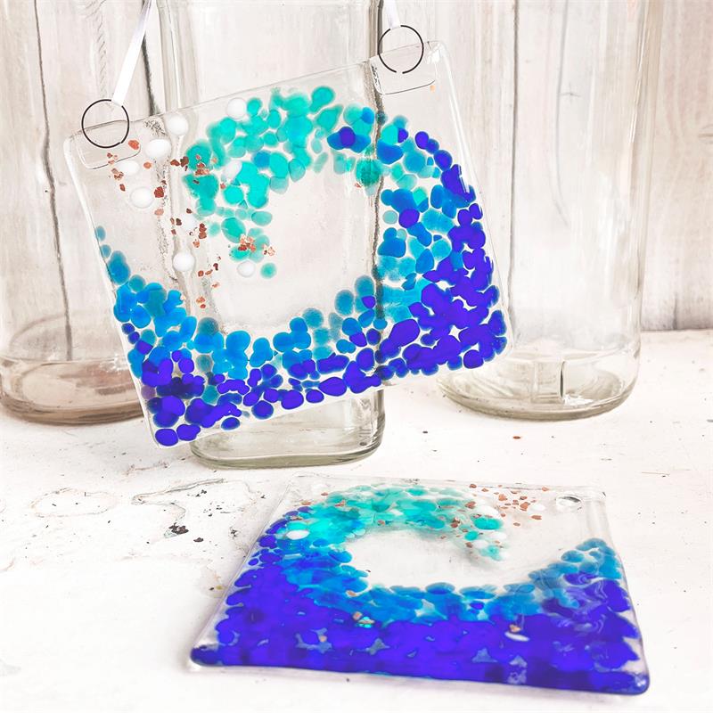 make at home glass fusing coaster and picture kit  