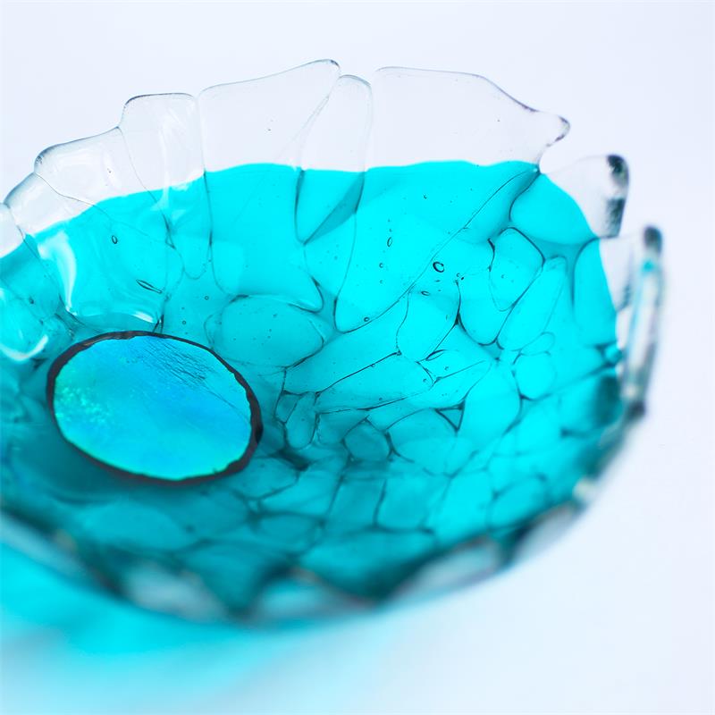 Fun fused glass fraggley bowl 