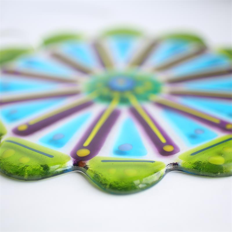 handmade fused glass mandala 