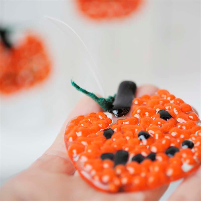 make at home glass halloween pumpkin craft kit 