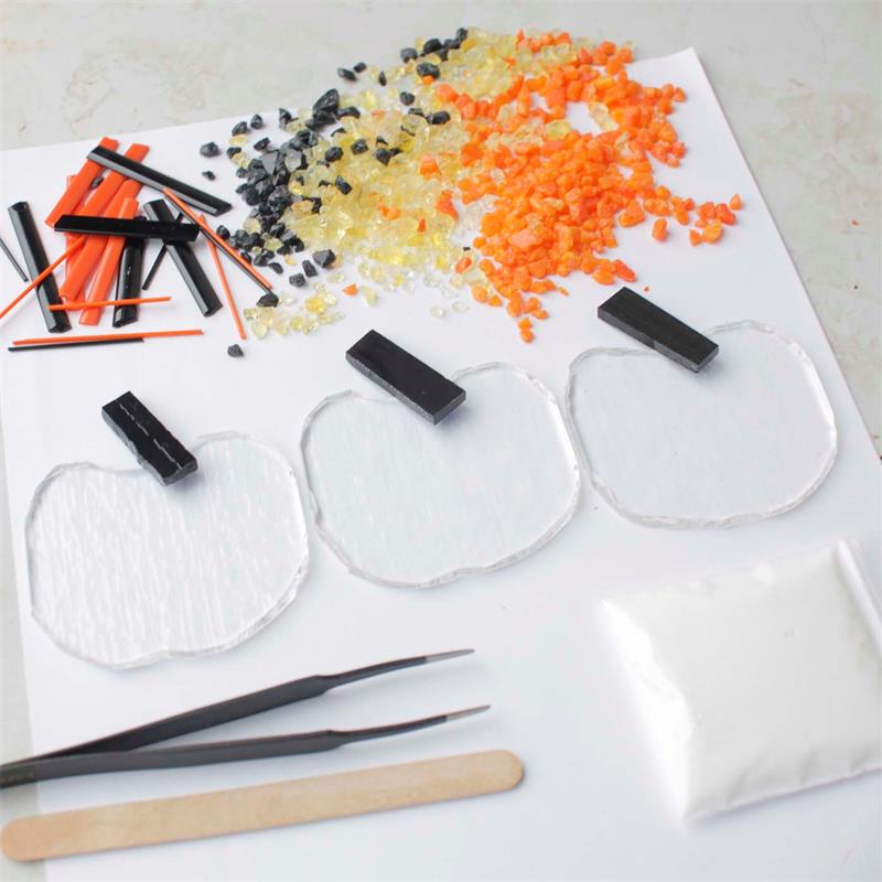 make at home glass halloween pumpkin craft kit 