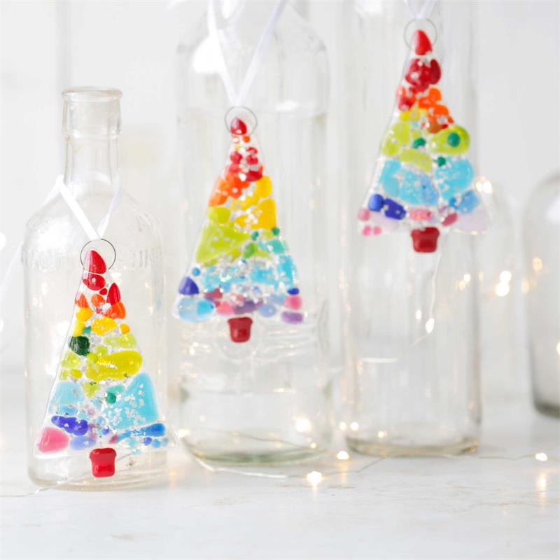 craft kit to make at home fused glass hanging decorations 
