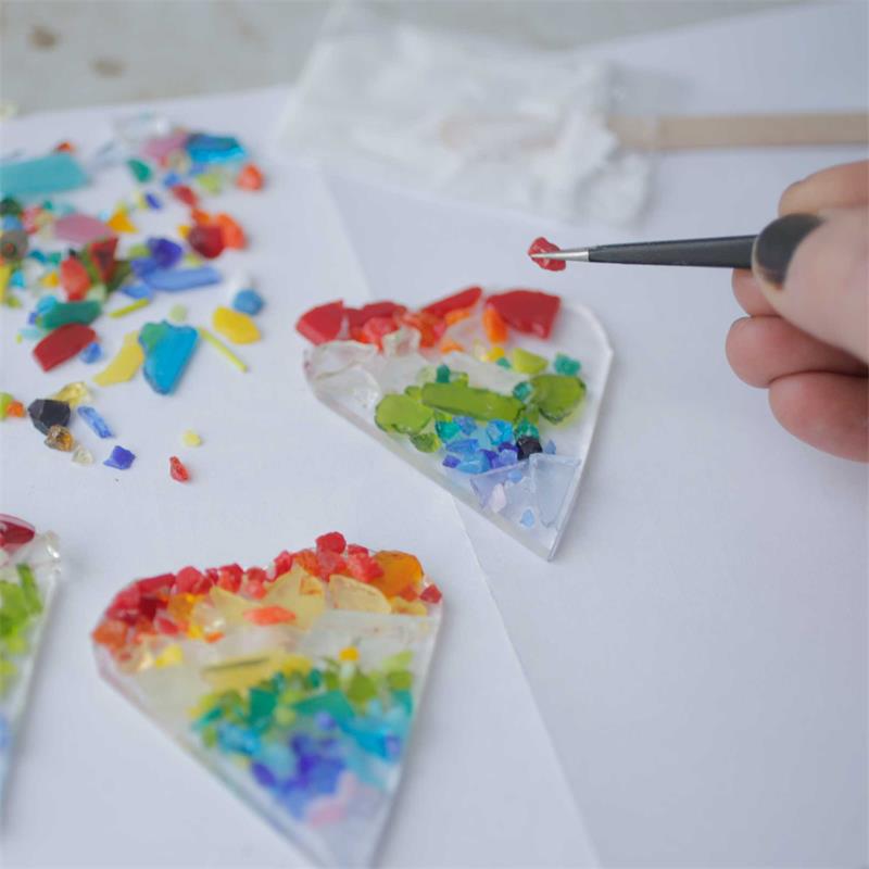 mini love heart make at home glass fusing kit 