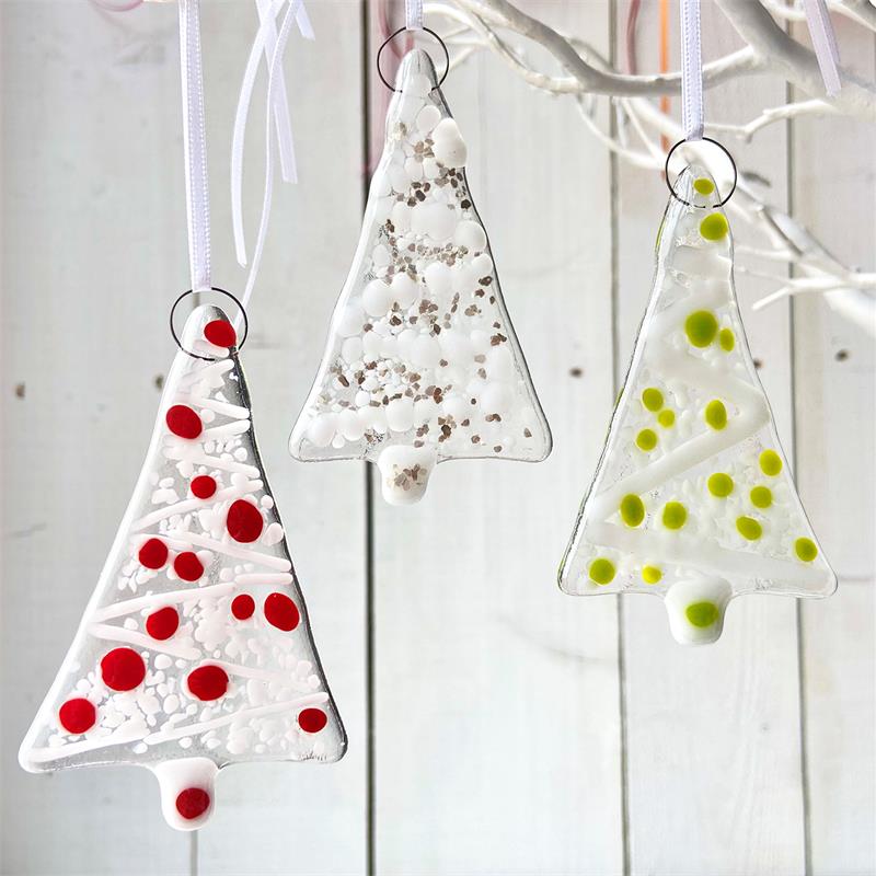 white christmas tree glass fusing kit 
