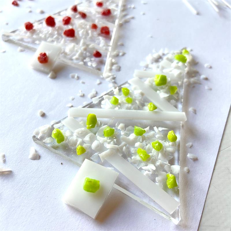 white christmas tree glass fusing kit 