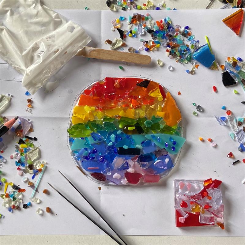glass fusing round coaster making kit