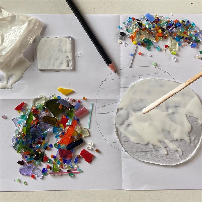 glass fusing round coaster making kit