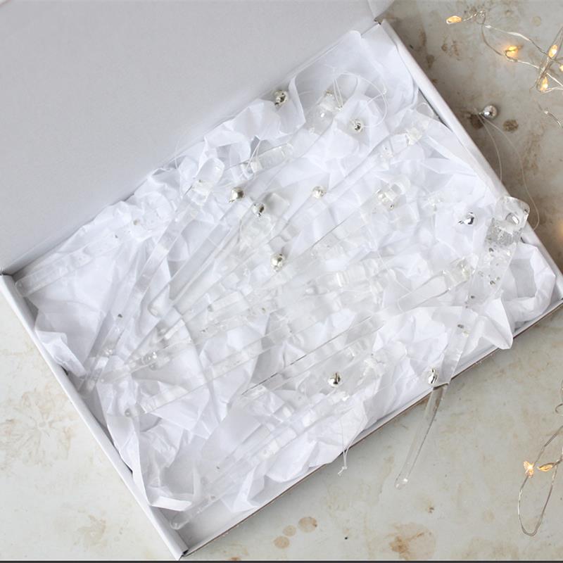 fused glass glitter icicles box set of 13
